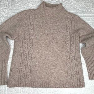 Vintage Sweater Genuine Sonoma Jean Lambswool Beige Mock Neck Women's Medium